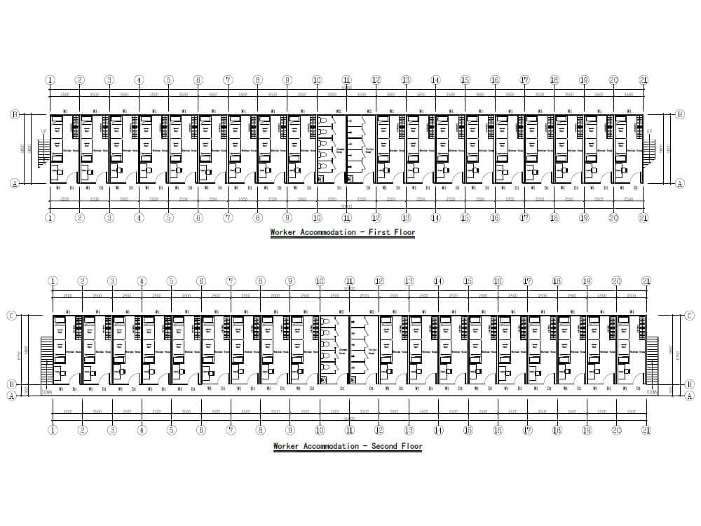 Floor Plan of Workers' Dormitory